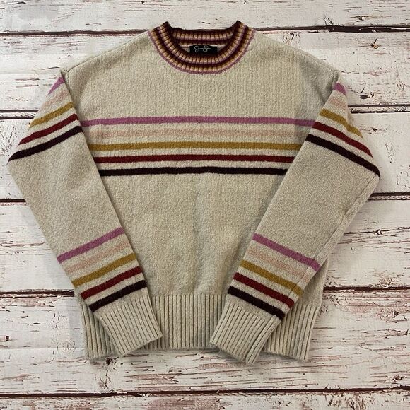 Jessica‎ Simpson Women's Rai Stripe Pullover Sweater Size Small Cozy - Picture 1 of 7
